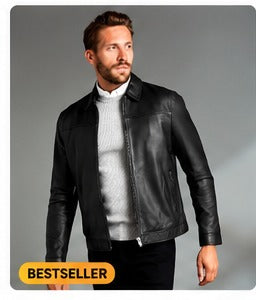 Celebrity-style leather jacket product image